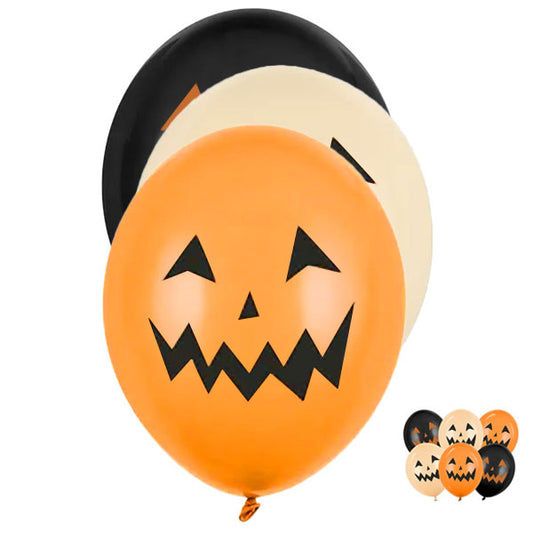 6 motiefballonnen - Ø 30 cm - Pompoenen