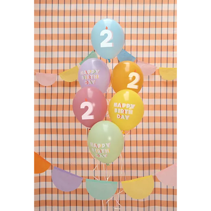 6 Folieballonnen - Ø 30 cm - Happy Birthday 2 - Mix