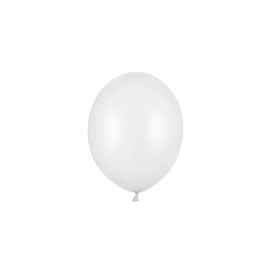 100 mini ballonnen - Ø 12cm - Metallic - Wit