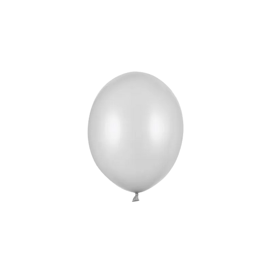 100 miniballonnen - Ø 12cm - metallic - zilver