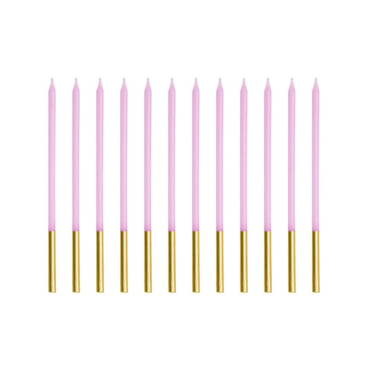 12 taartkaarsen XL - Violet Goud