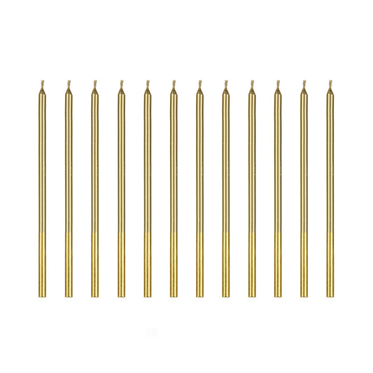 12 taartkaarsen XL - Goud