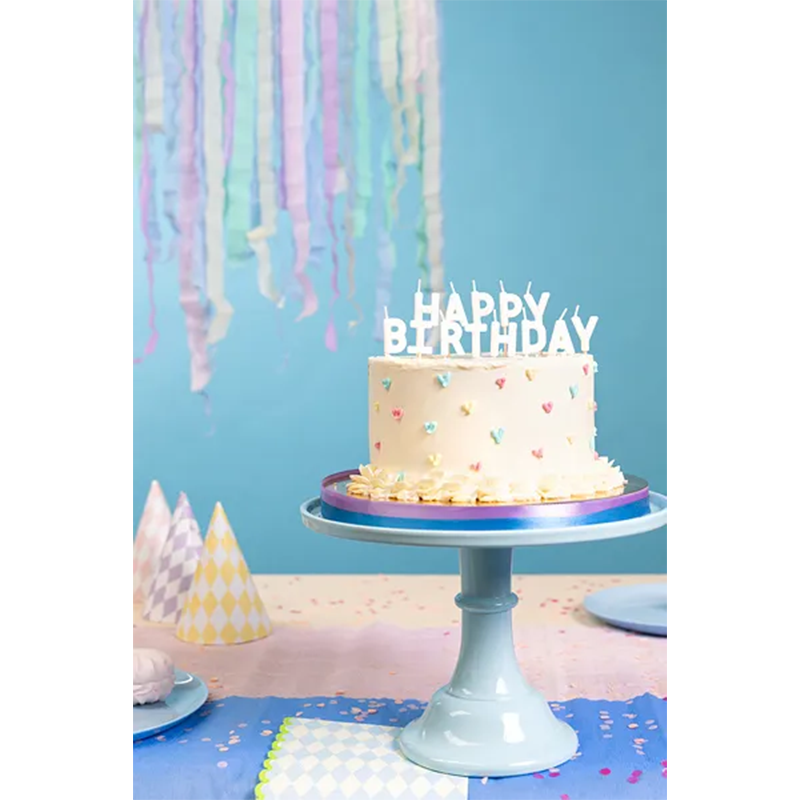 13 Taartkaarsjes - Happy Birthday - Wit