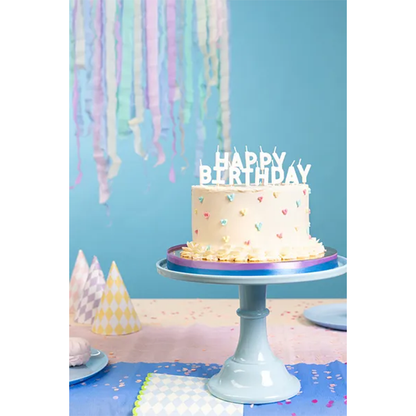 13 Taartkaarsjes - Happy Birthday - Wit