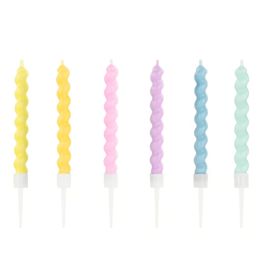 6 Taartkaarsjes - Pastel Birthday Curls