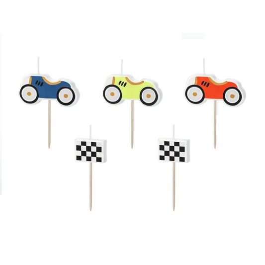 5 Taartkaarsjes - Raceauto's