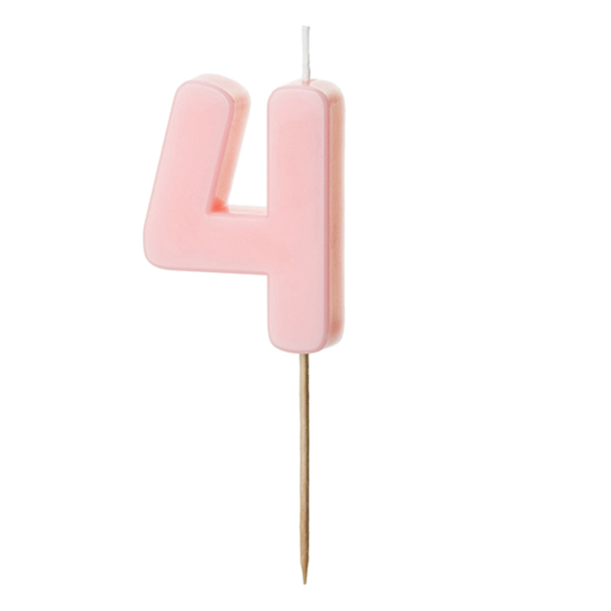 1 Taartkaars - Cijfer 4 - Roze