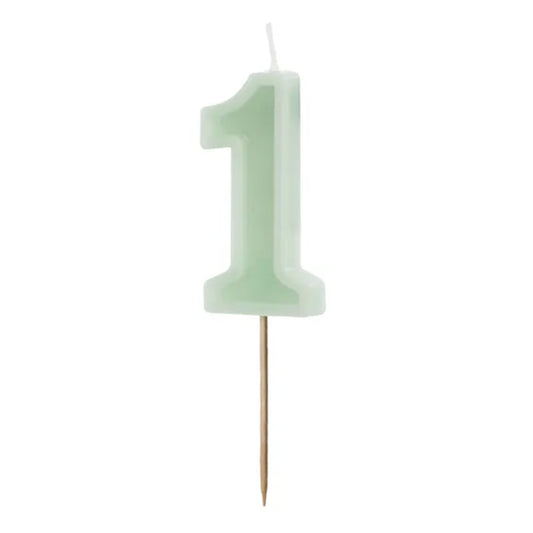 1 Taartkaars - Cijfer 1 - Groen
