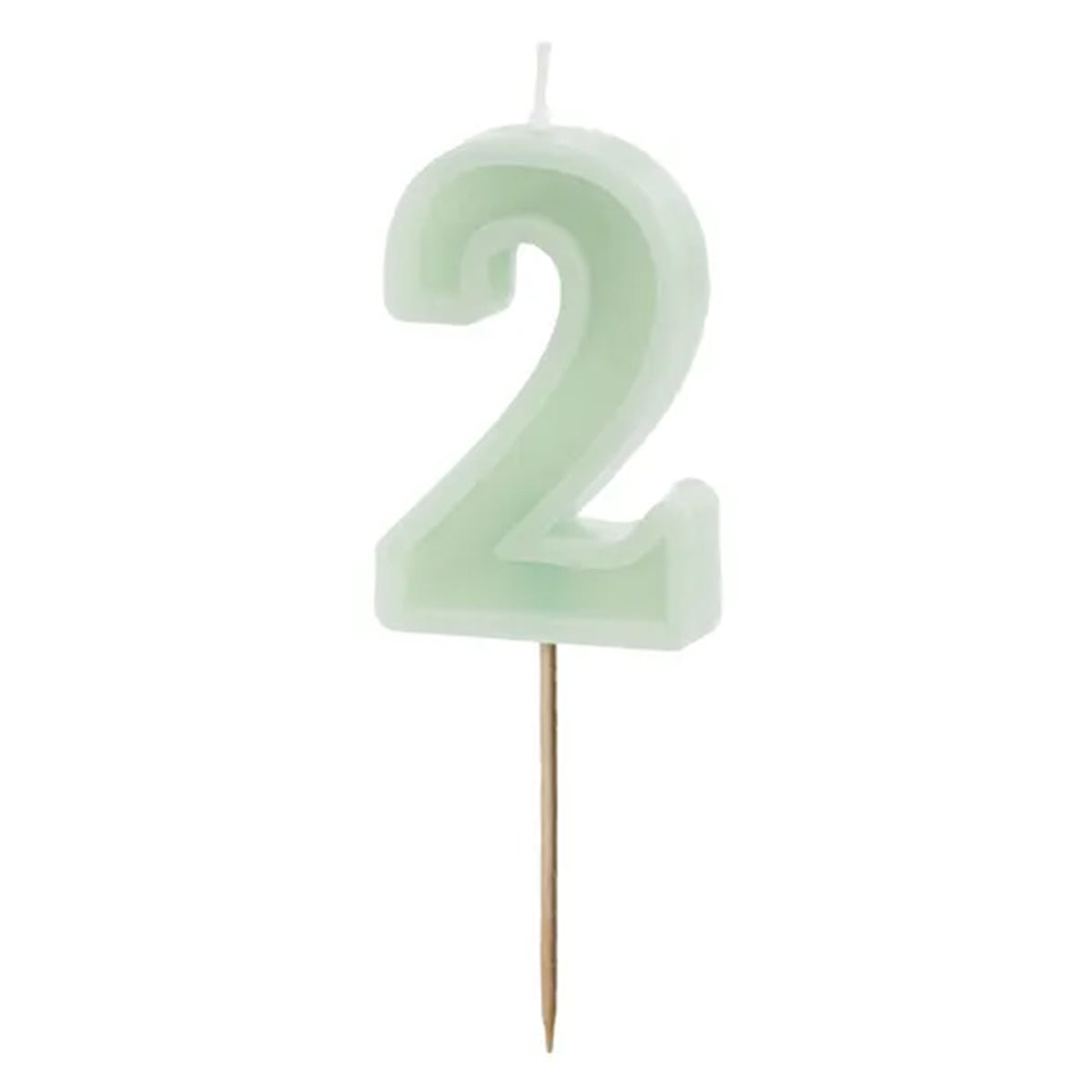 1 taartkaars - cijfer 2 - groen