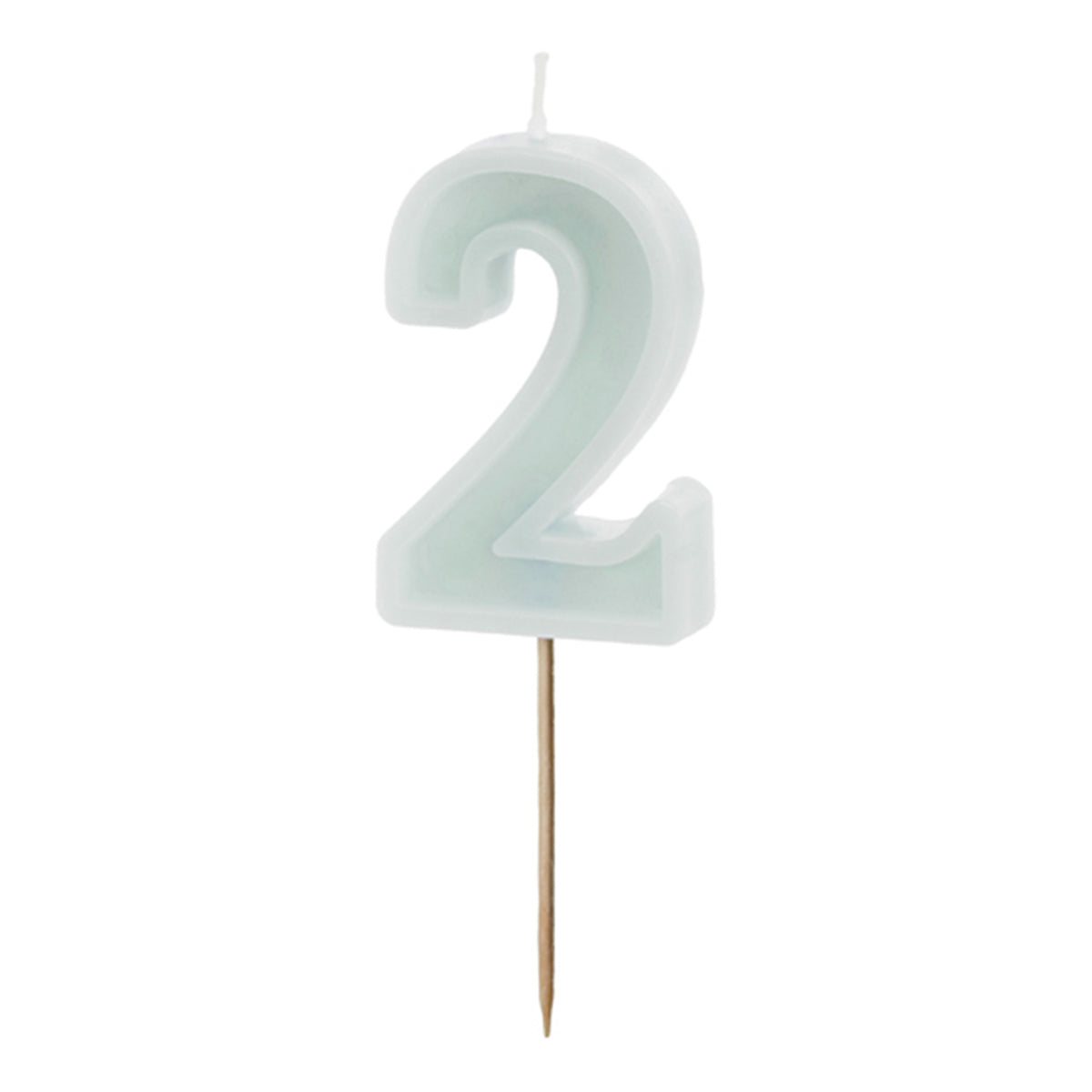 1 taartkaars - Cijfer 2 - Mint