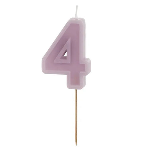 1 Taartkaars - Cijfer 4 - Paars