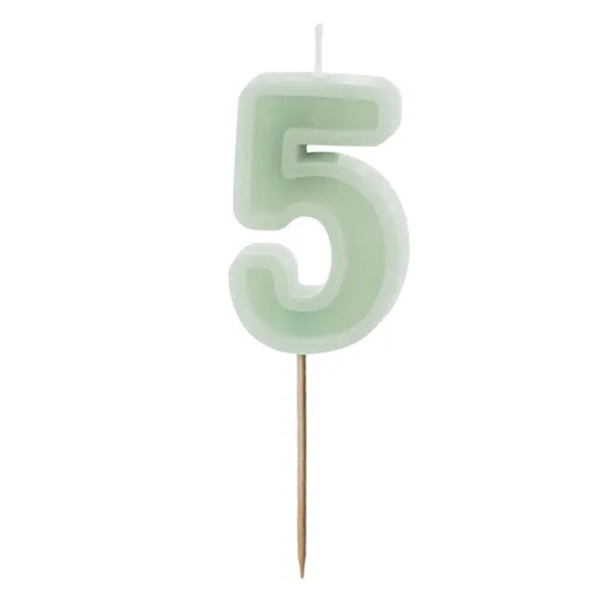 1 taartkaars - Cijfer 5 - Groen