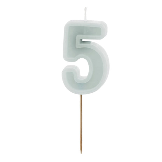1 taartkaars - Cijfer 5 - Mint