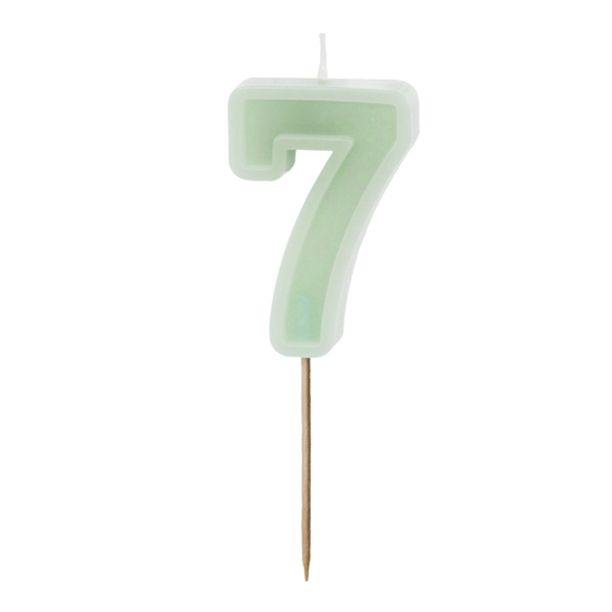 1 taartkaars - Cijfer 7 - Groen