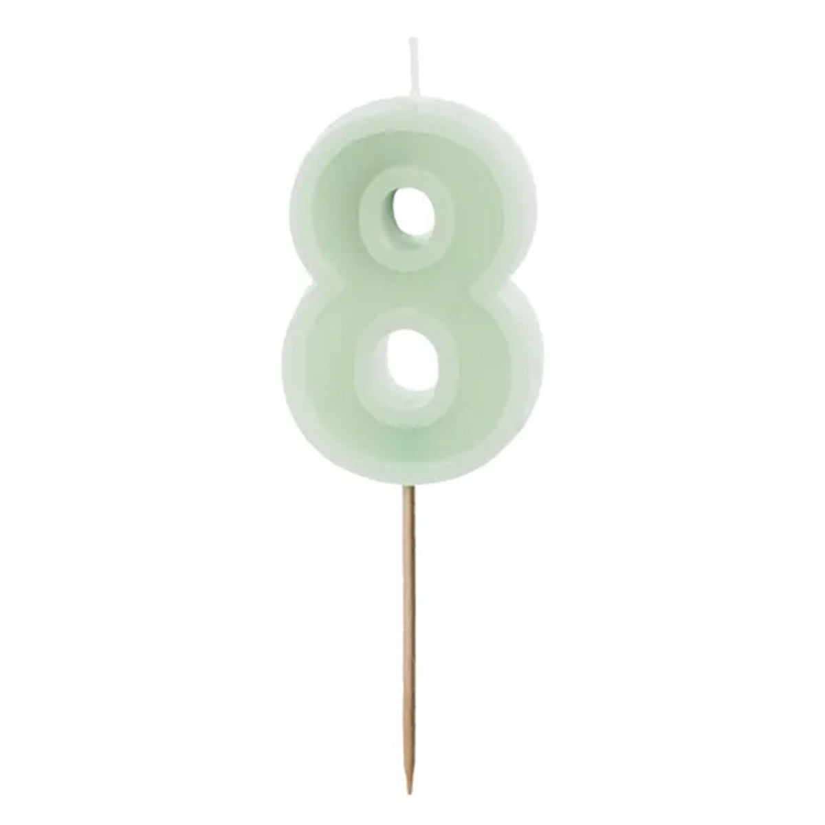 1 taartkaars - Cijfer 8 - Groen
