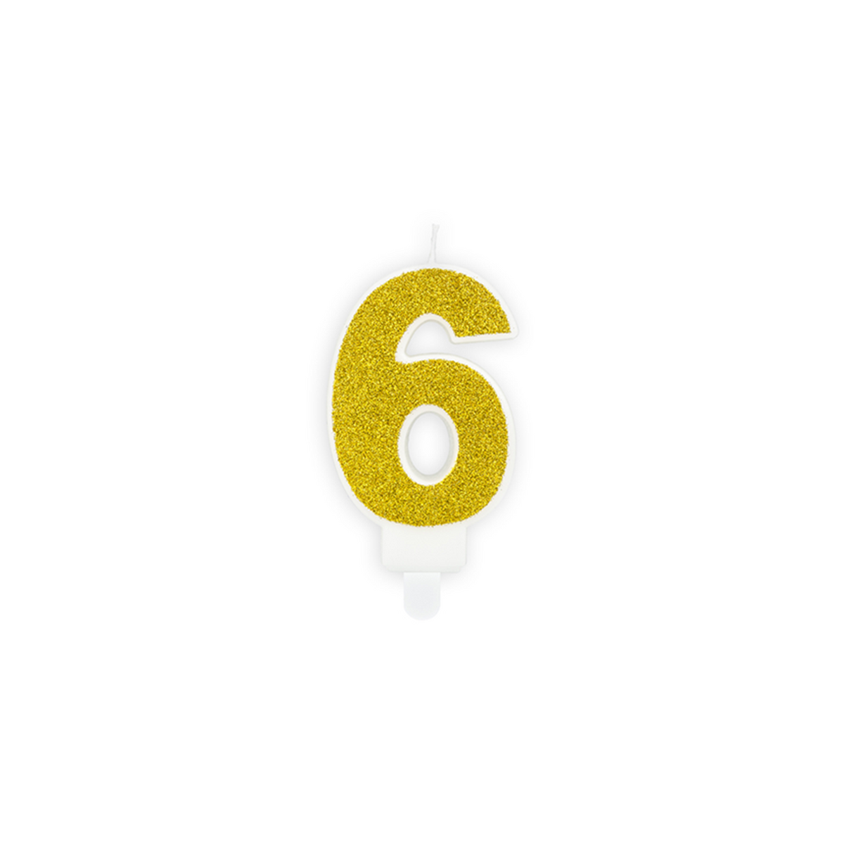 1 Taartkaars - Cijfer 6 - Goud