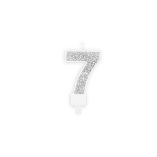 1 Taartkaars - Cijfer 7 - Zilver