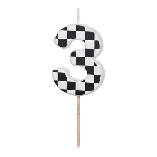 1 taartkaars - cijfer 3 - Racing