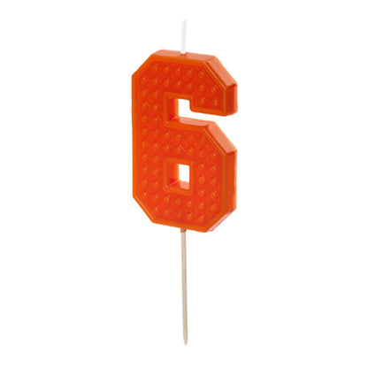 1 taartkaars - cijfer 6 - rood