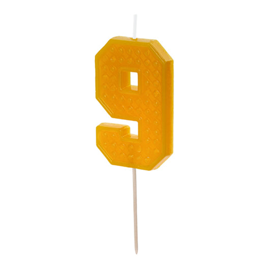 1 Taartkaars - Cijfer 9 - geel