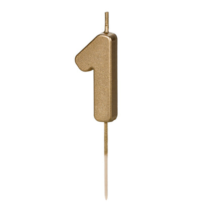 1 Taartkaars - Cijfer 1 - Goud