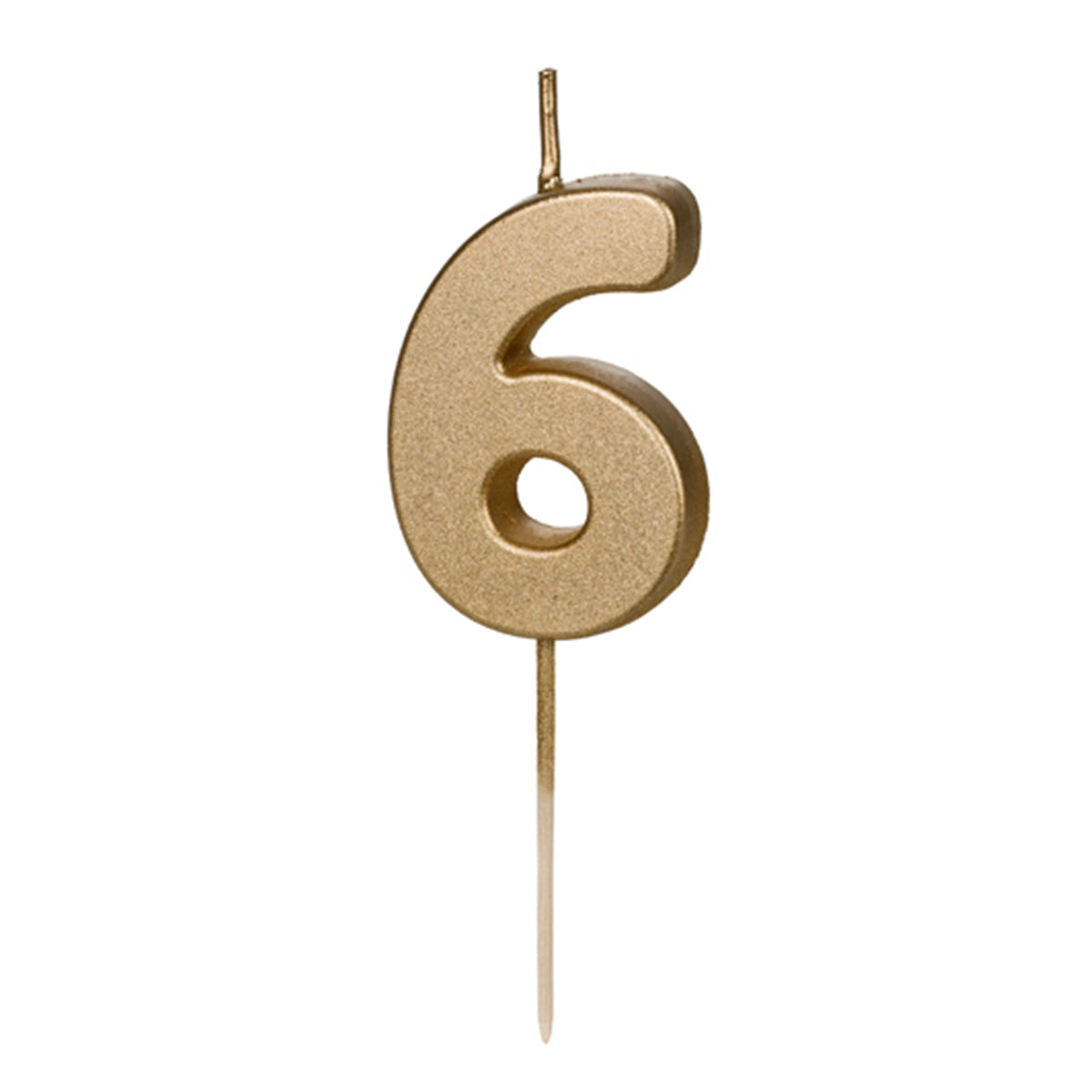 1 Taartkaars - Cijfer 6 - Goud