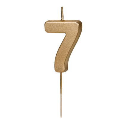 1 Taartkaars - Cijfer 7 - Goud