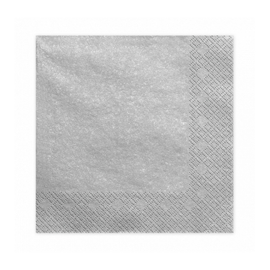 20 servetten Trend - 33 cm - metallic zilver