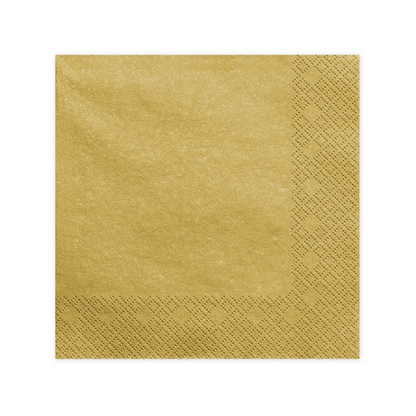 20 servetten trend - 33cm - metallic goud