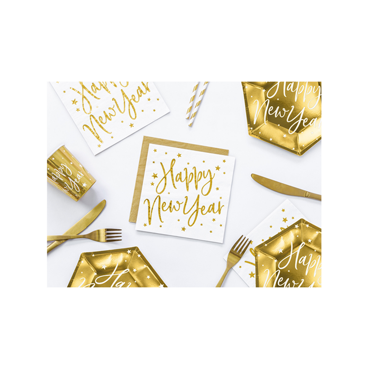 20 servetten trend - 33cm - metallic goud