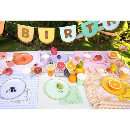 12 servetten - Ø 33cm - Happy Birthday Mix
