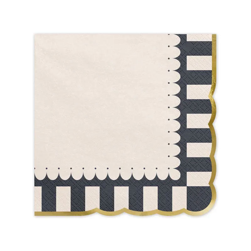 12 servetten - 33 cm - goudrand