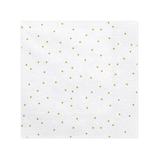 20 servetten Trend - 33 cm - wit met stippen
