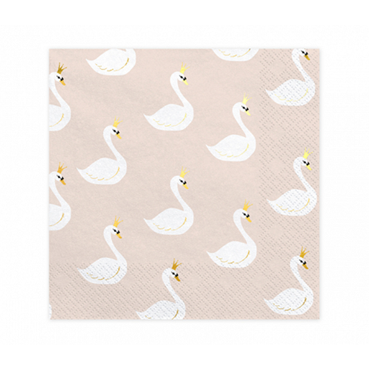 20 Servetten Trend - 33cm - Lovely Swan