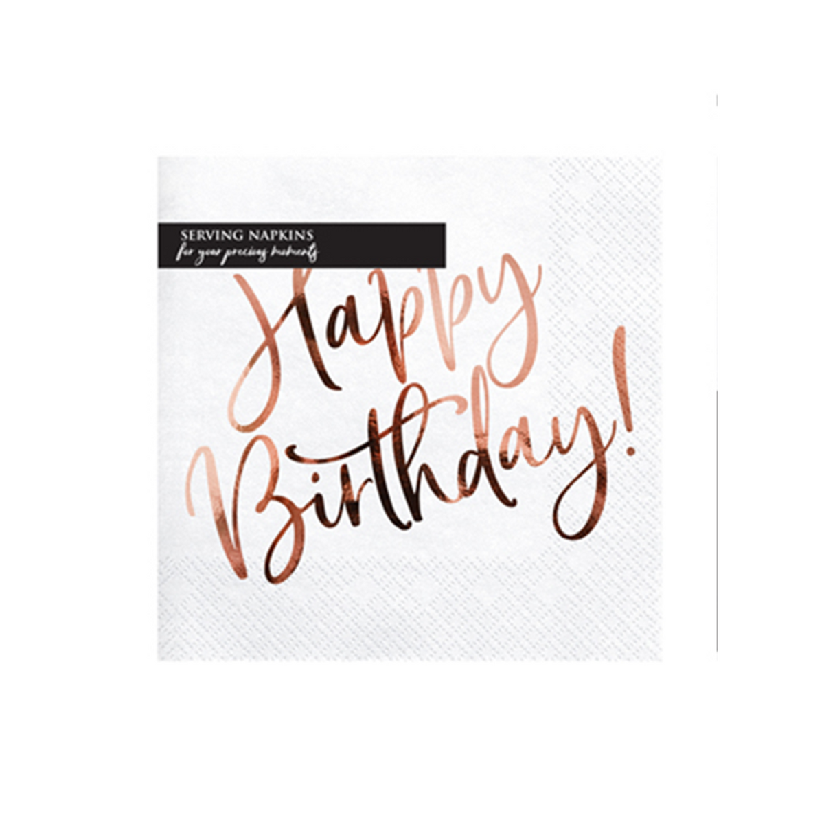 20 servetten Trend - 33 cm - Happy Birthday Roségoud
