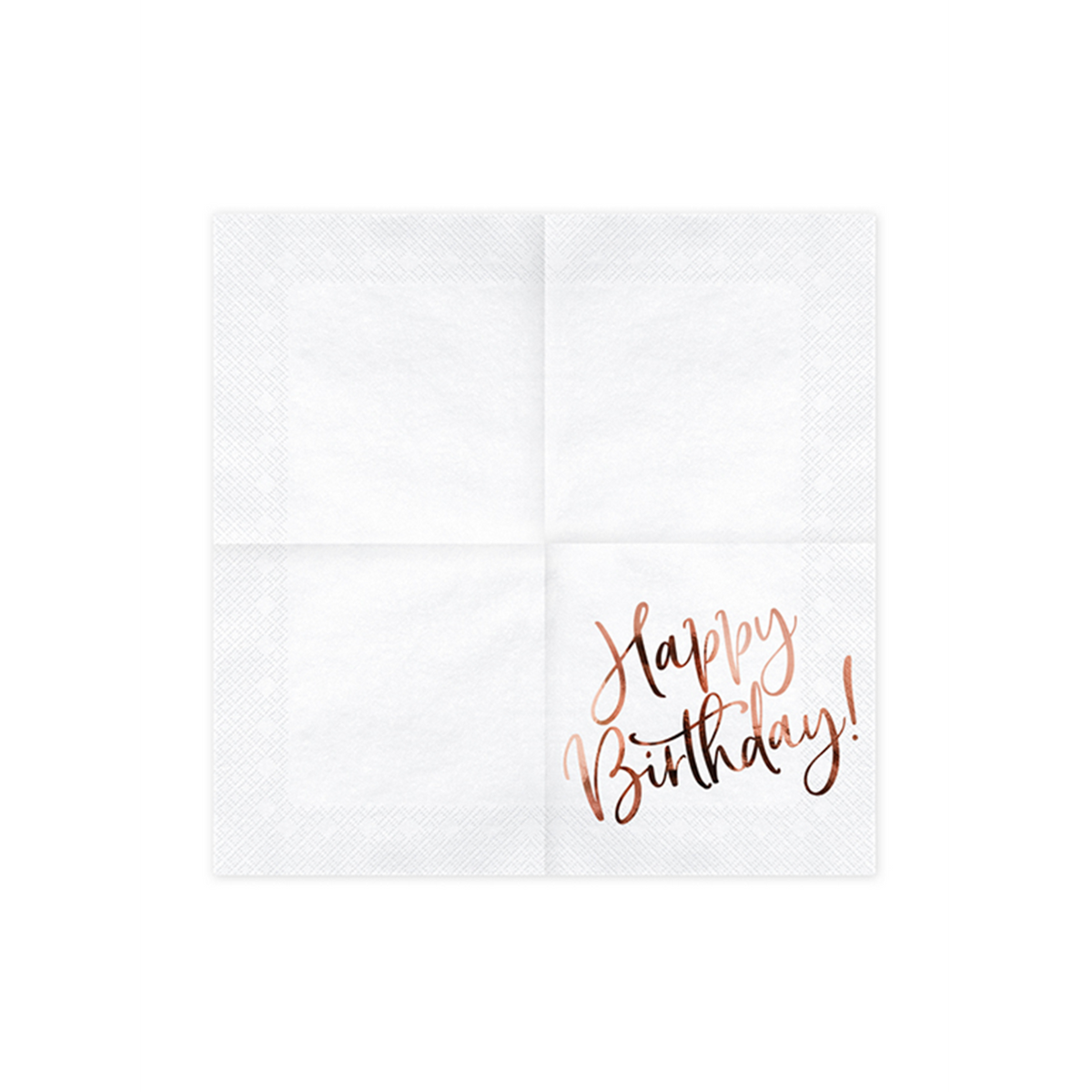 20 servetten Trend - 33 cm - Happy Birthday Roségoud