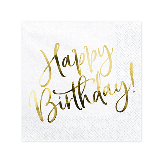 20 servetten Trend - 33 cm - Happy Birthday