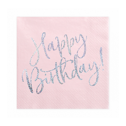 20 Servetten Trend - 33cm - Happy Birthday Shine