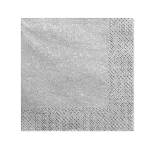 20 servetten drielaags - zilver metallic Ø 40cm