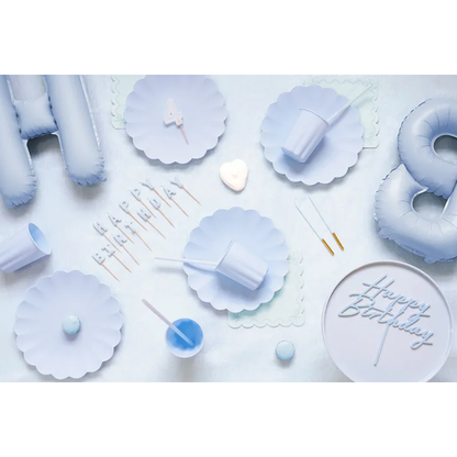 12 plastic rietjes - lichtblauw