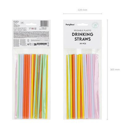 30 plastic rietjes - mix