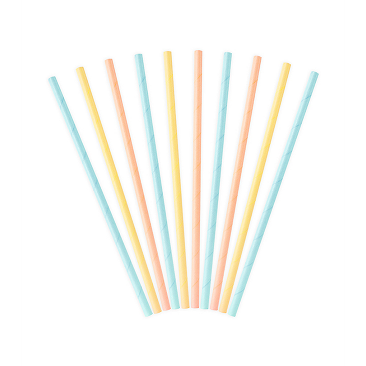 10 papieren rietjes - bont pastel
