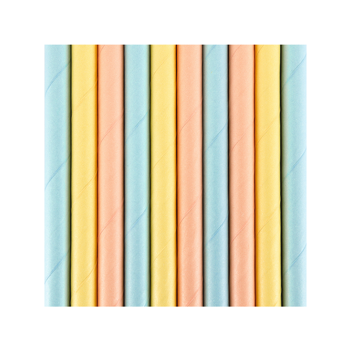 10 papieren rietjes - bont pastel