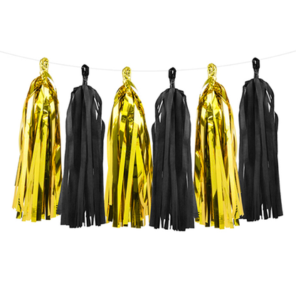 1 Kwastjesslinger - 1,5m - Goud & Zwart