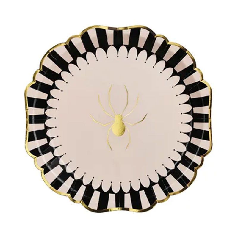 6 papieren borden - spinnen - 23 cm