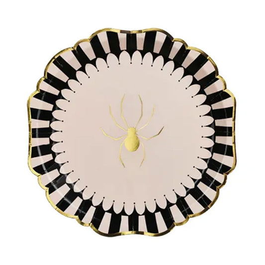 6 papieren borden - spinnen - 23 cm