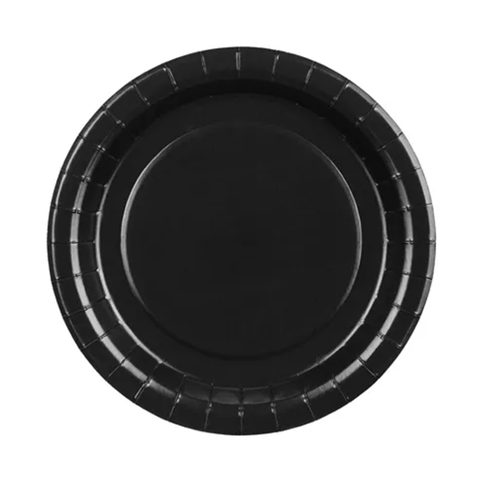 6 Kartonnen borden - Zwart - 23cm