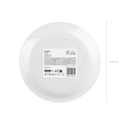 6 papieren borden - Lichtroze - 23cm