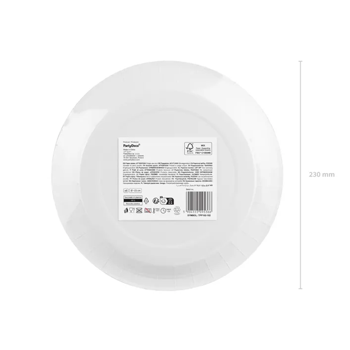 6 papieren bordjes - lichtgroen - 23 cm