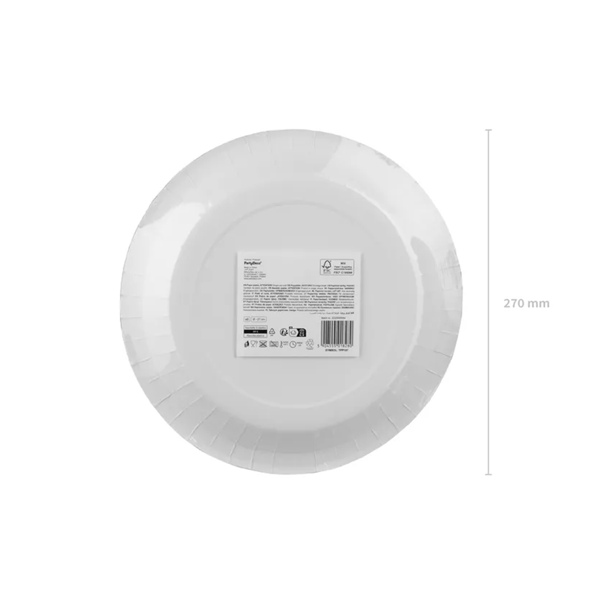 6 papieren borden - geruit - 27cm